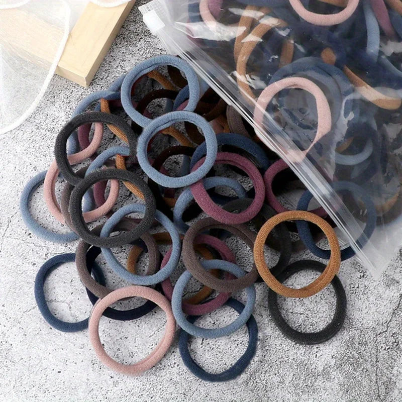 Women Basic Hair Bands 1.57inch Simple Solid Colors Elastic Headband Hair Ropes Ties Hair Accessories Ponytail Holder elastic
