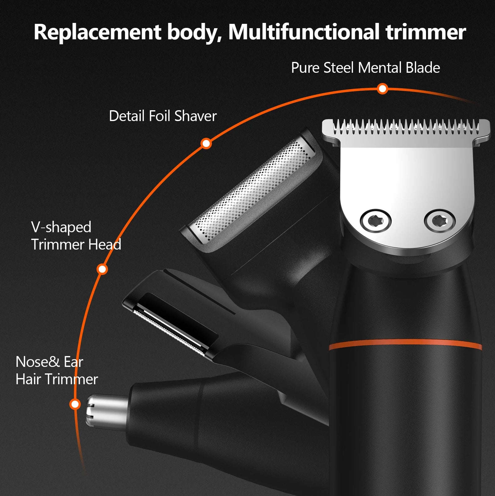 MAXGROOM 4 in 1 Body Hair Trimmer Kit for Men Pubic Hair Shaver Nose Beard Trimmer Electric IPX6 Waterproof Groin Shaver for Man