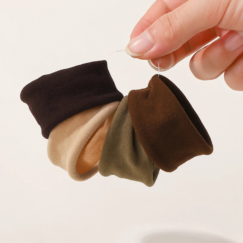 4Pcs/Set Soft Wide Nylon Scrunchies Elastic Hair Bands for Women Girls Fashion Ponytail Holders Rubber Ties Hair Accessories