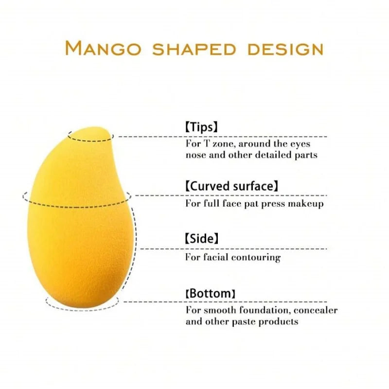12/2pcs Mango Shape Soft Makeup Sponge Face Beauty Cosmetic Powder Puff For Foundation Concealer Cream Make Up Blender Tools
