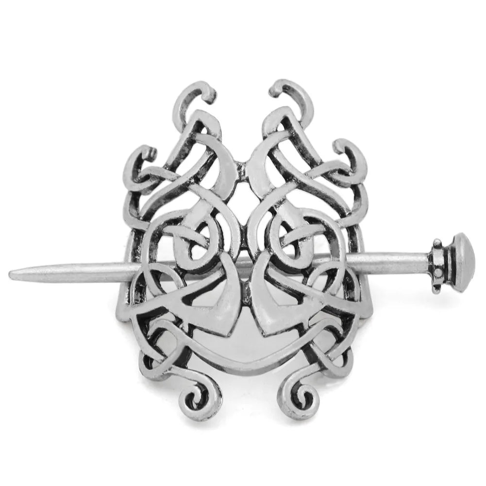 Viking Celtic Hair Clips Vintage Celtic Knot Hairpins Retro Silver Alloy Hair Sticks Viking Metal Celtic Hair Barrette Jewelry