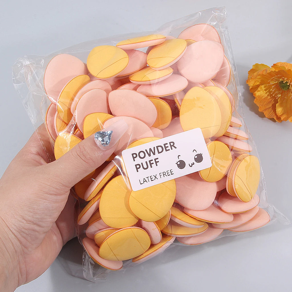 New 100PCS Mini Finger Powder Puffs Sponge Soft Non-Powder-Absorbing Dual-Use For Concealer Foundation Portable Makeup Touch-Ups