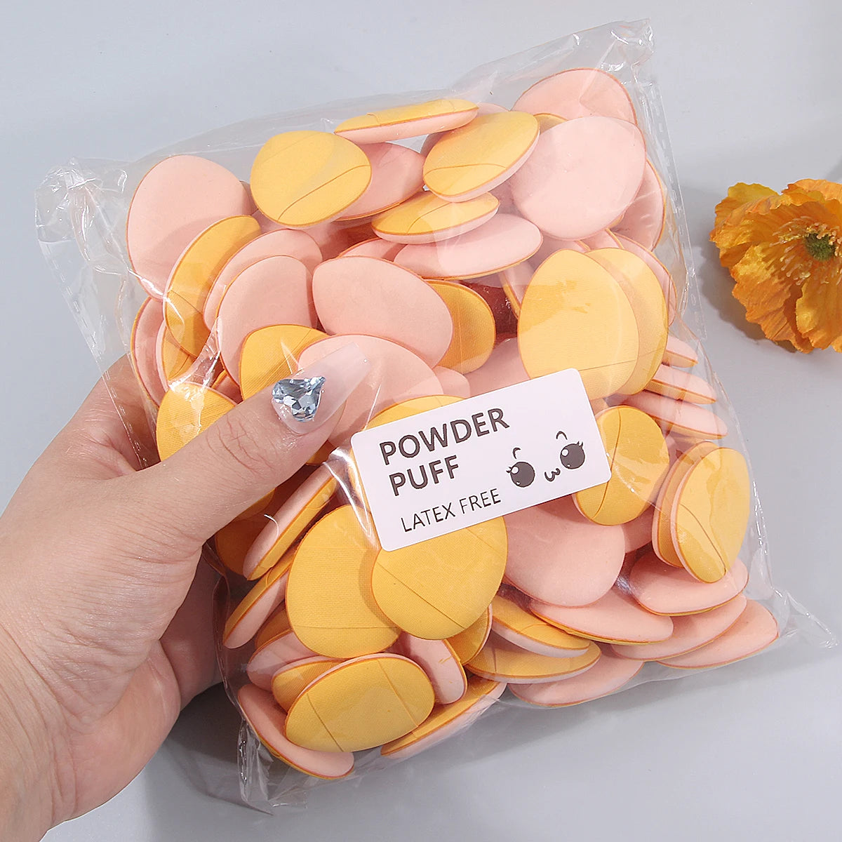 New 100PCS Mini Finger Powder Puffs Sponge Soft Non-Powder-Absorbing Dual-Use For Concealer Foundation Portable Makeup Touch-Ups