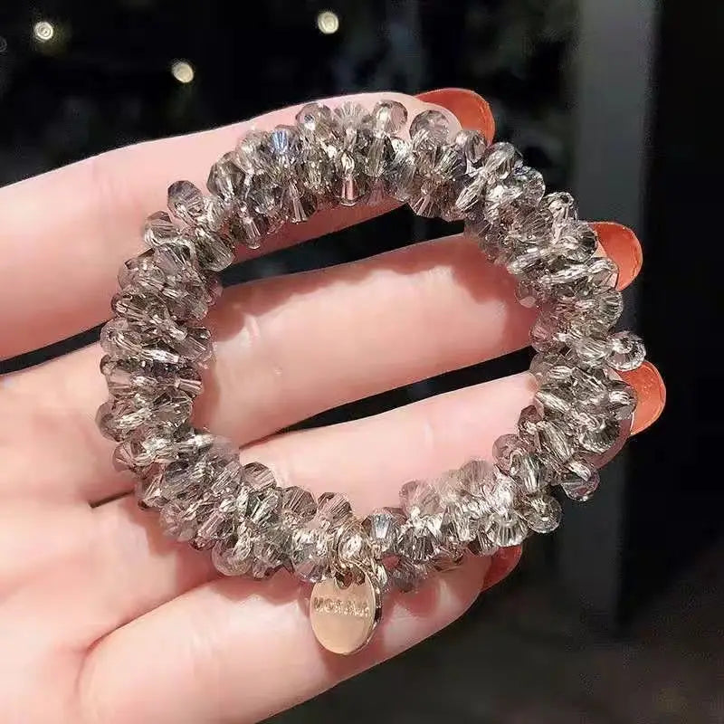 1PC Retro, Pearl, Hair Rope, Simple, Elegant in Temperament, Bracelet, Dual-Purpose, Rubber Band, For Tying Hair, Crystal, Hair