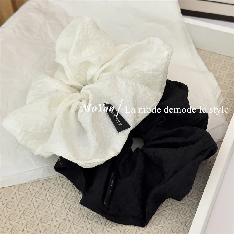 2025 new textured printed ball head large intestine hair band simple versatile rubber band women's tie head rope puff hair rope