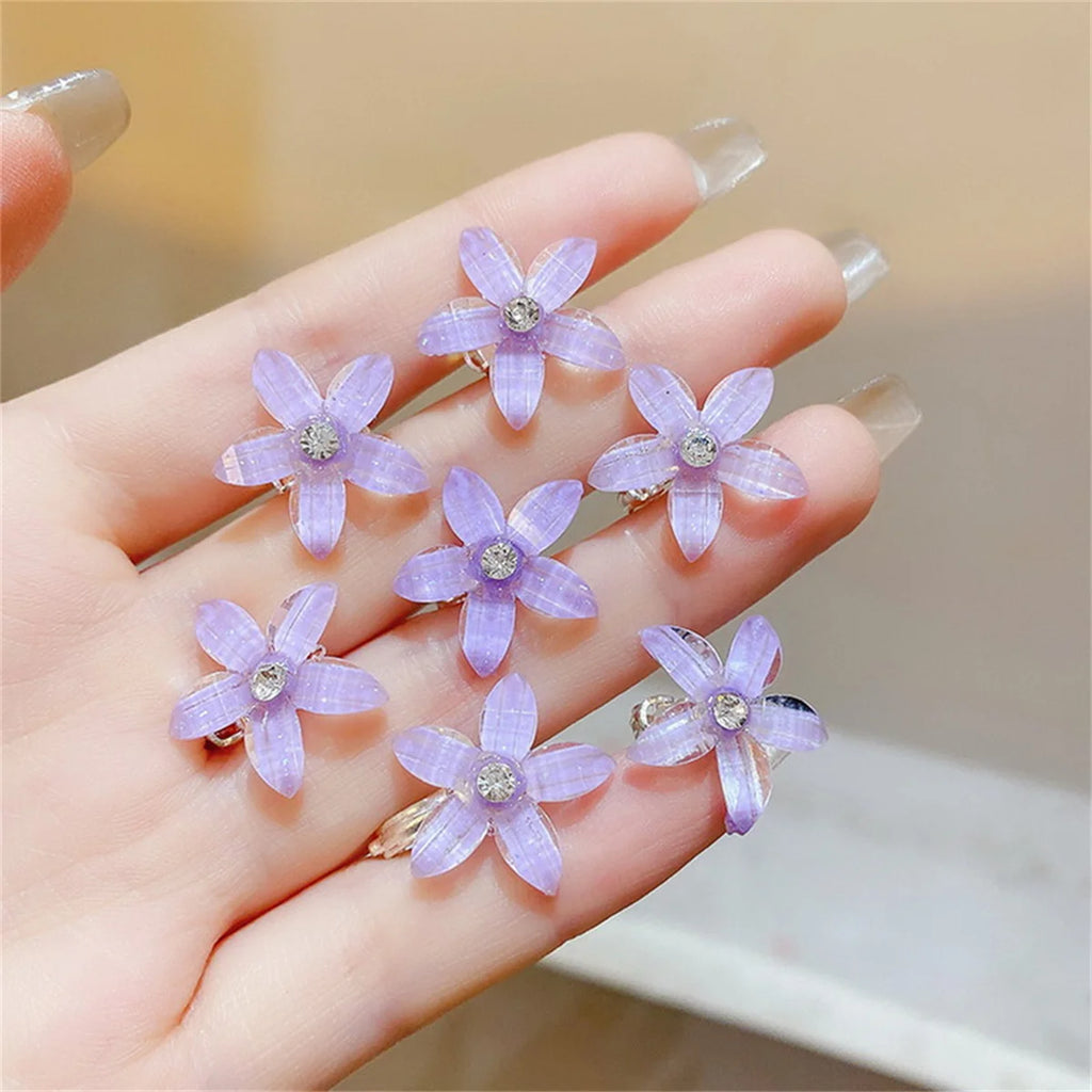 10PCS Braided Hair Clips Small Flower Hair Buttons Mini Claw Hairpins Everyday Styling Travel Accessories Gift