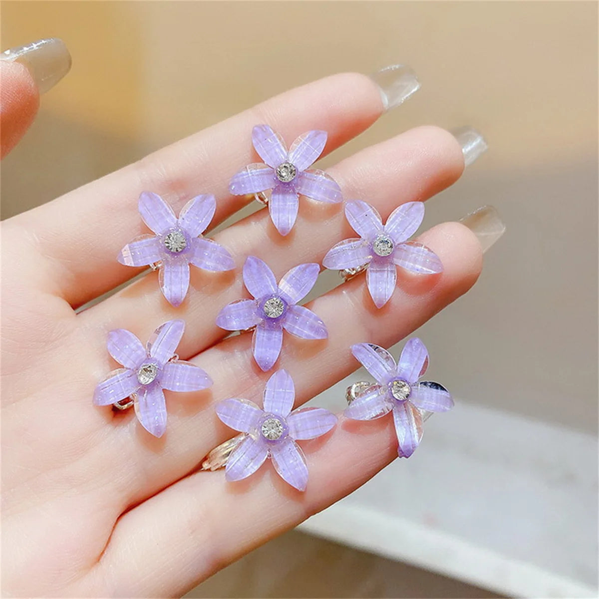 10PCS Braided Hair Clips Small Flower Hair Buttons Mini Claw Hairpins Everyday Styling Travel Accessories Gift