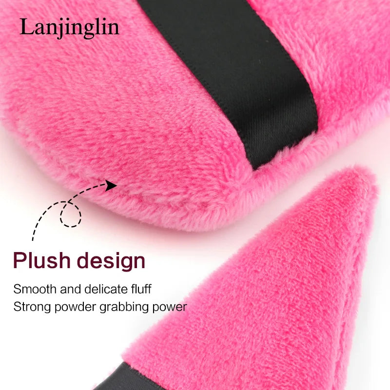 Lanjinglin 2/3/6PCS Triangle Velvet Powder Puff Wet Dry Use Makeup Sponge Cosmetics Beauty Foundation Makeup Tool Accessories