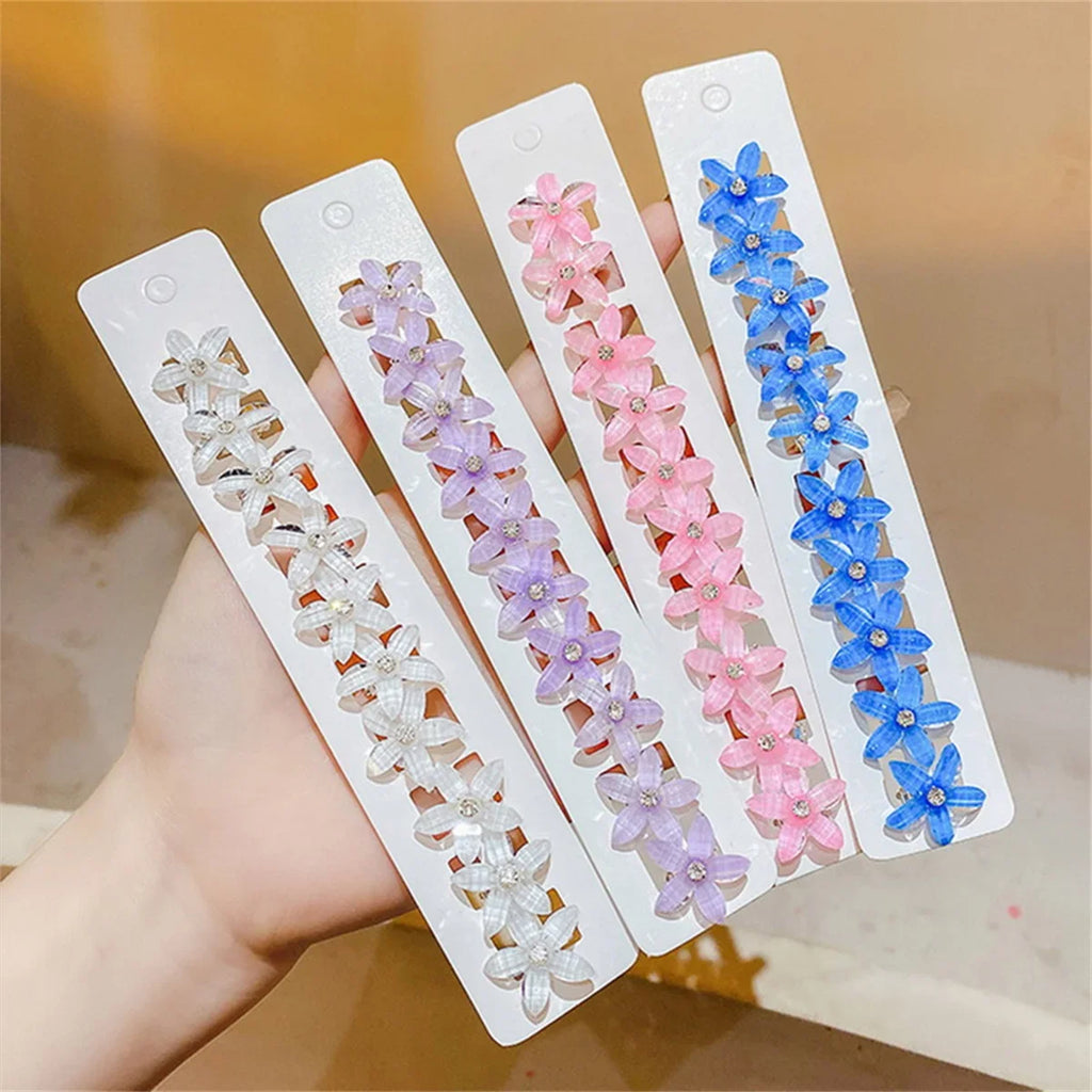10PCS Braided Hair Clips Small Flower Hair Buttons Mini Claw Hairpins Everyday Styling Travel Accessories Gift