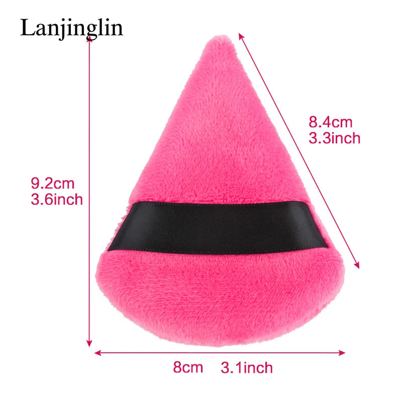 Lanjinglin 2/3/6PCS Triangle Velvet Powder Puff Wet Dry Use Makeup Sponge Cosmetics Beauty Foundation Makeup Tool Accessories