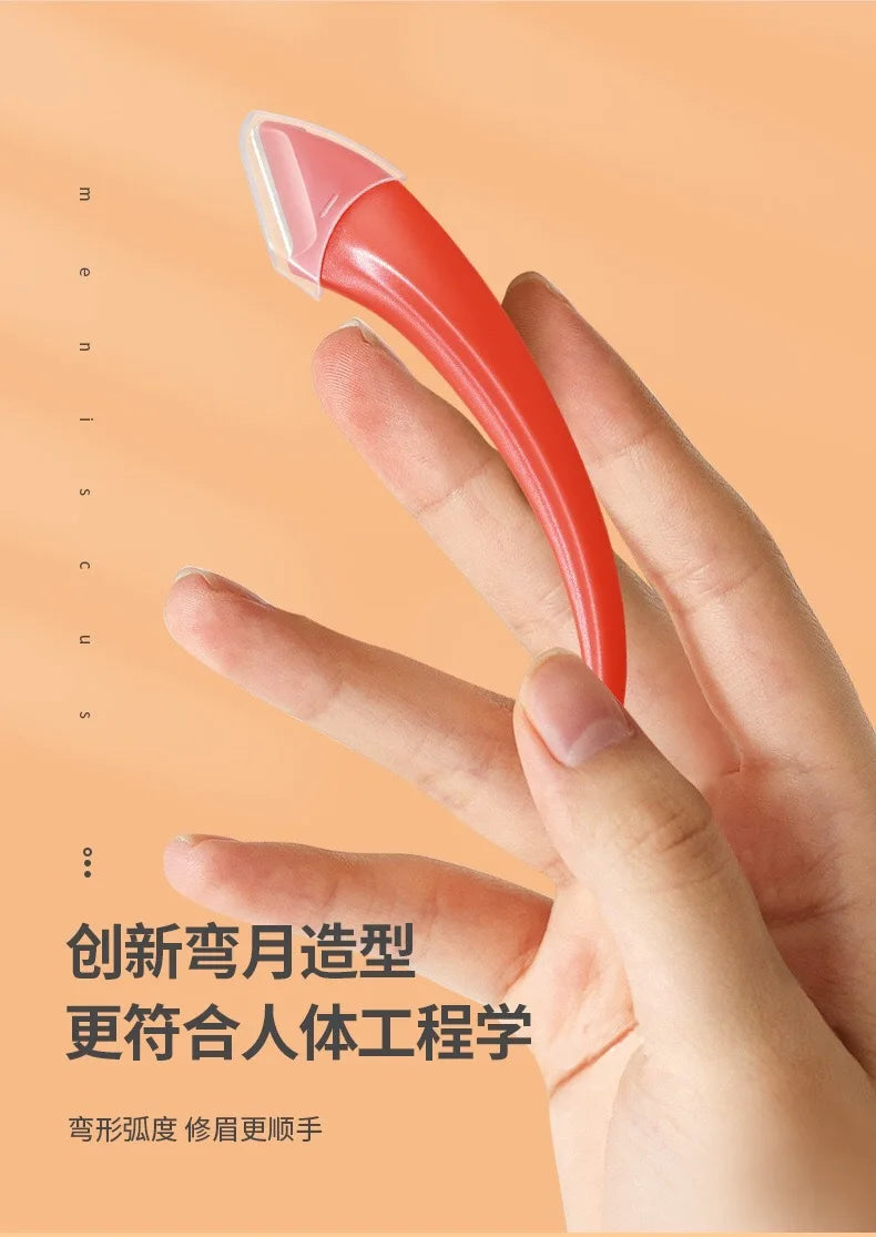 Pink eyebrow trimming scissors with built-in comb - stainless steel, precise grooming tool, creating perfect eyebrows