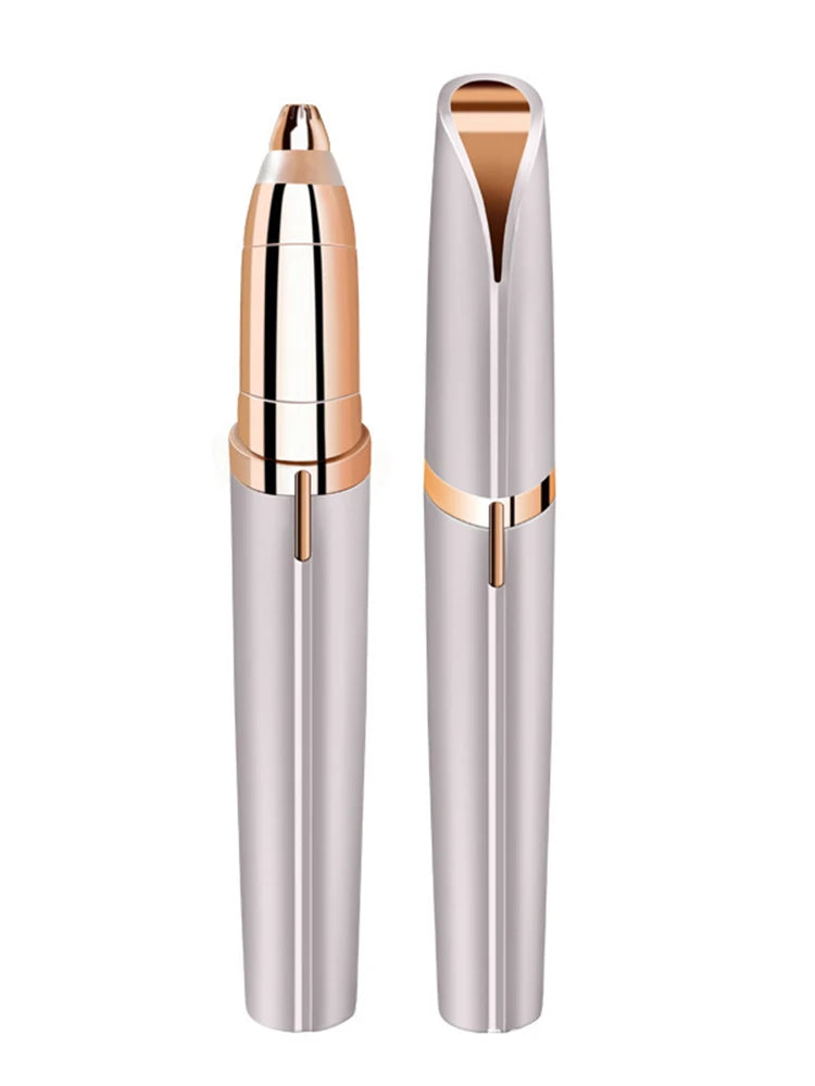 1PC Automatic Electric Eyebrow Trimmer for Beginners Nose Hair Shaver Brush Scraper with Battery （Self provided battery））