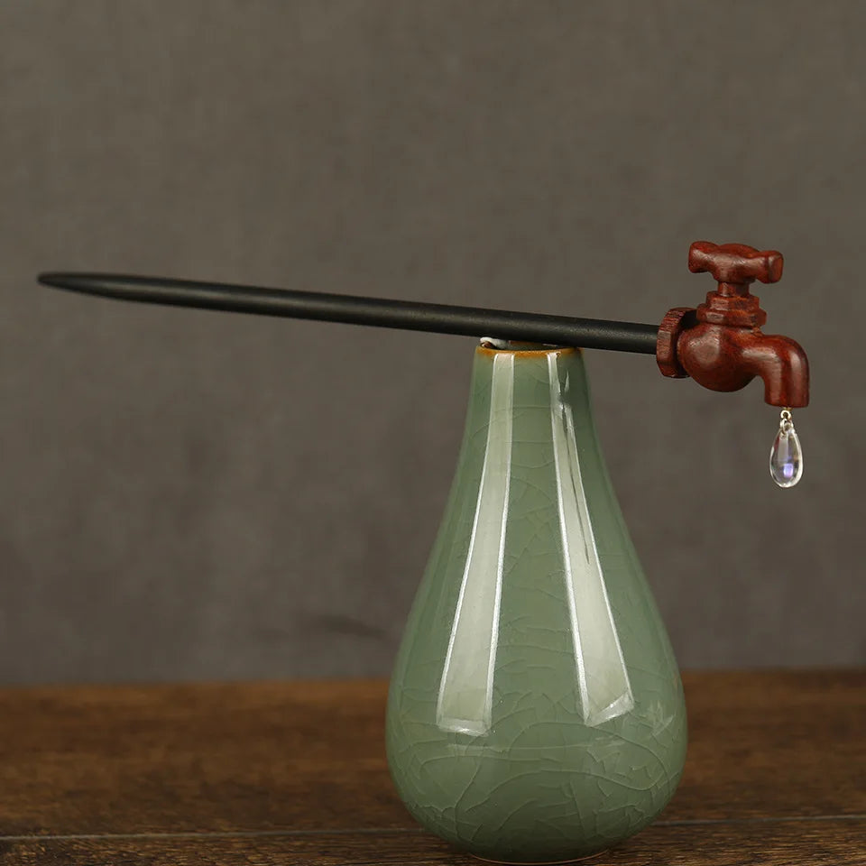 Vintage Wood Faucet Shape Step Shaking Creative Hairpin Chopstick Hair Stick Hair Ornament Headdress Hair Accessories Hair Pins