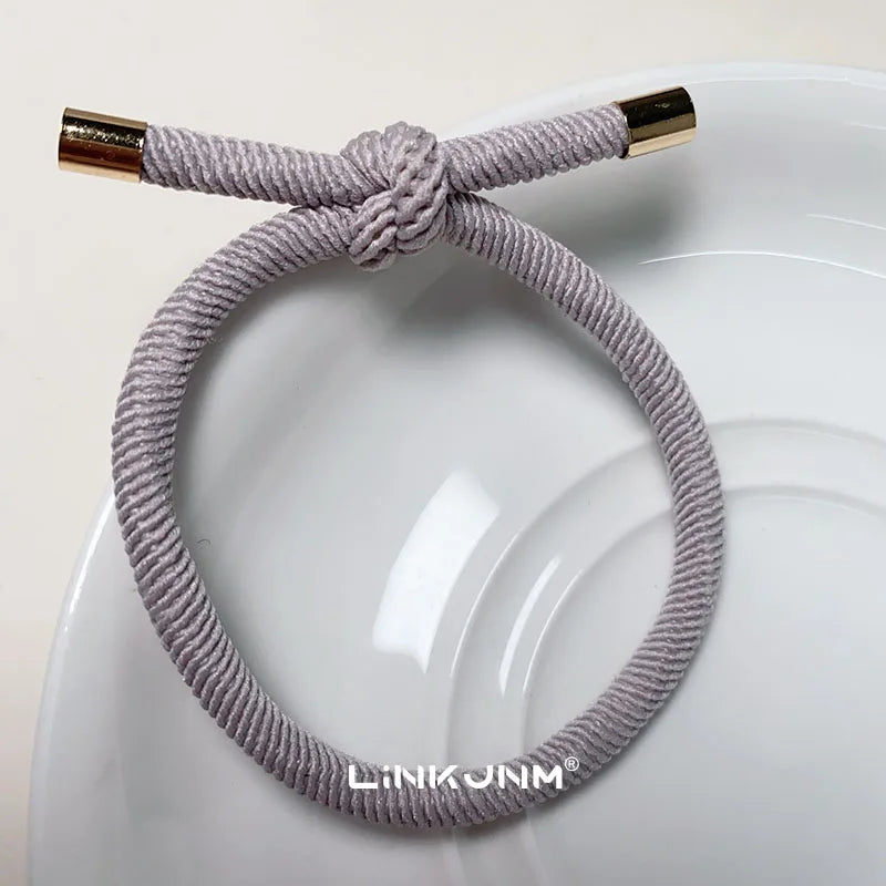 10PCS Women Trendy Elastic Hair Rubber Bands  Girls Hair Bands Hair Scrunchies Gold Plated  Hair Accessories Hair Gum/Tie/Holder