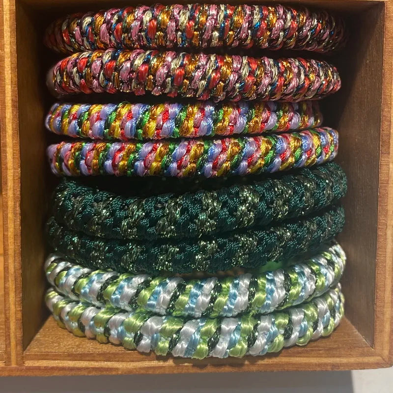 8pcs /lot women fashion colored hair rubber bands for Bracelet girls elastic hair tie knekki hair rope knekki haar elastiek