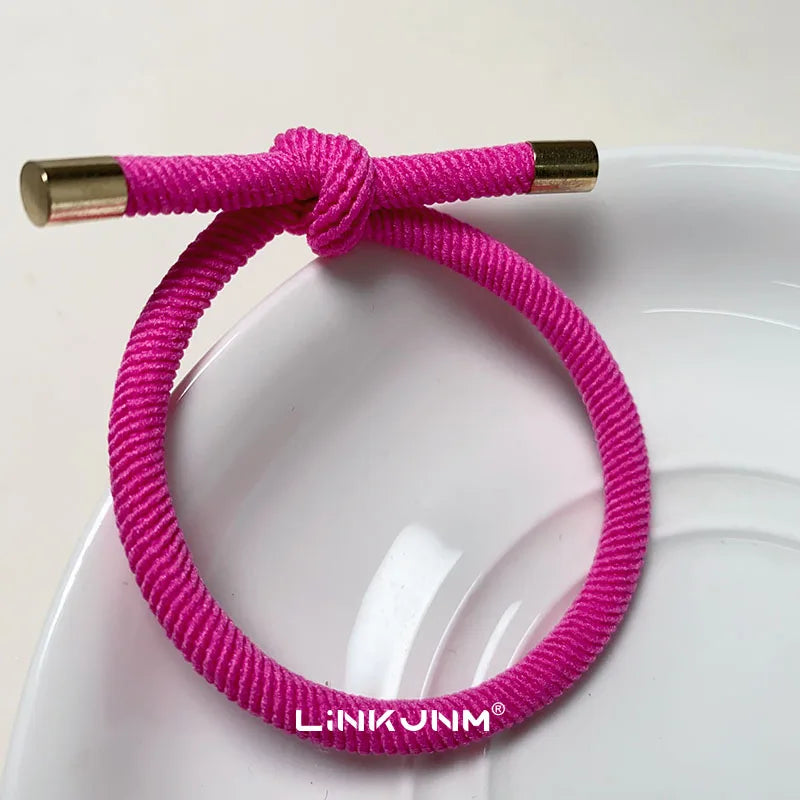 10PCS Women Trendy Elastic Hair Rubber Bands  Girls Hair Bands Hair Scrunchies Gold Plated  Hair Accessories Hair Gum/Tie/Holder