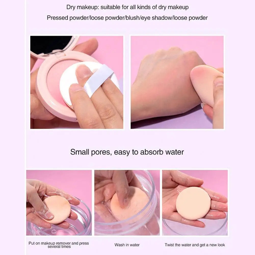 Sponge Round Air Cushion Thin Lightweight Foundation Sponge Dry Wet Dual-Use Beauty Powder Sponge Face Puff Beauty Tools