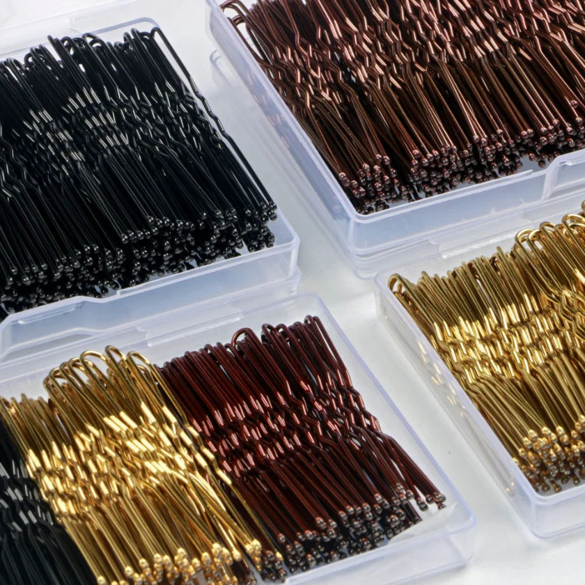 50-200PCS 6cm Basic U Shaped Gold Plated Metal Hairpin Invisible Hair Styling Bobby Pin Salon Hair Accessories Wedding Hair Grip