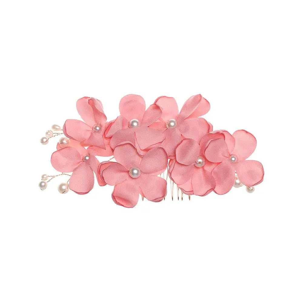 Fashion Bridal Wedding Bridesmaid Red/Pink/Champagne Romantic Flower Hair Clip Hairpin Comb Accessories