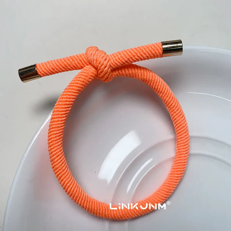 10PCS Women Trendy Elastic Hair Rubber Bands  Girls Hair Bands Hair Scrunchies Gold Plated  Hair Accessories Hair Gum/Tie/Holder