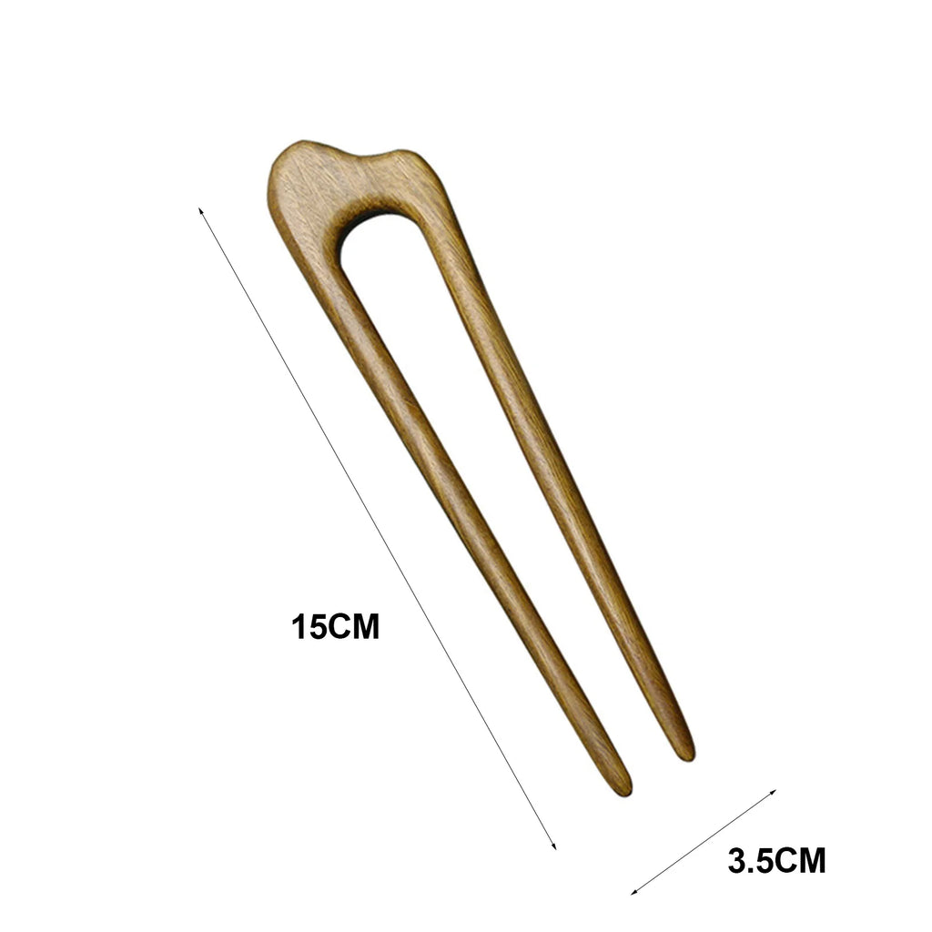Handmade Wood Hair Pins and Clips Chinese Wooden Hair Sticks Forks U Shaped Hairpins Clips Retro Fashion Hairclips Headwear