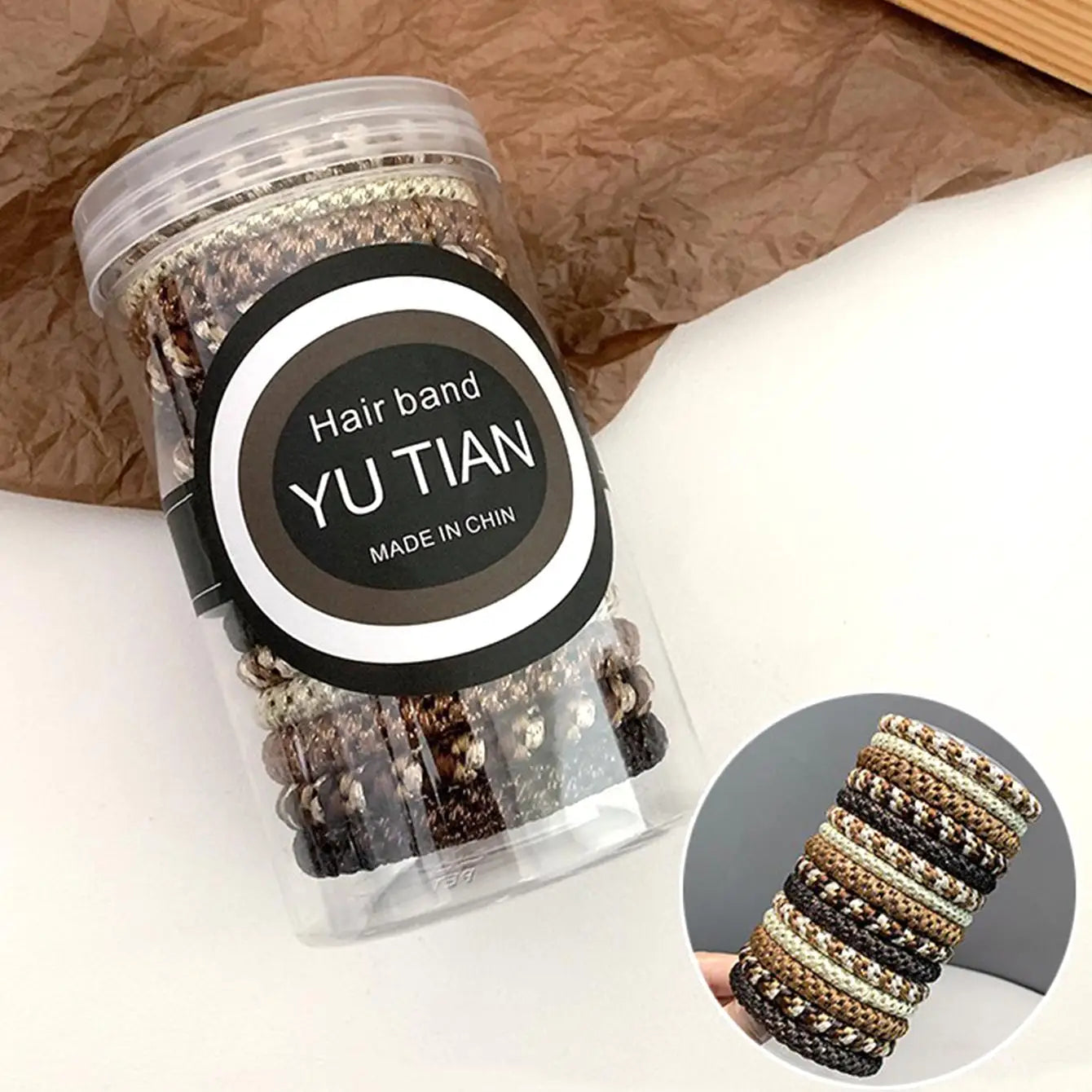 15 pcs of woven high elasticity hair bands for women's hair tie basic rubber bands thickened high ponytail headband accessories