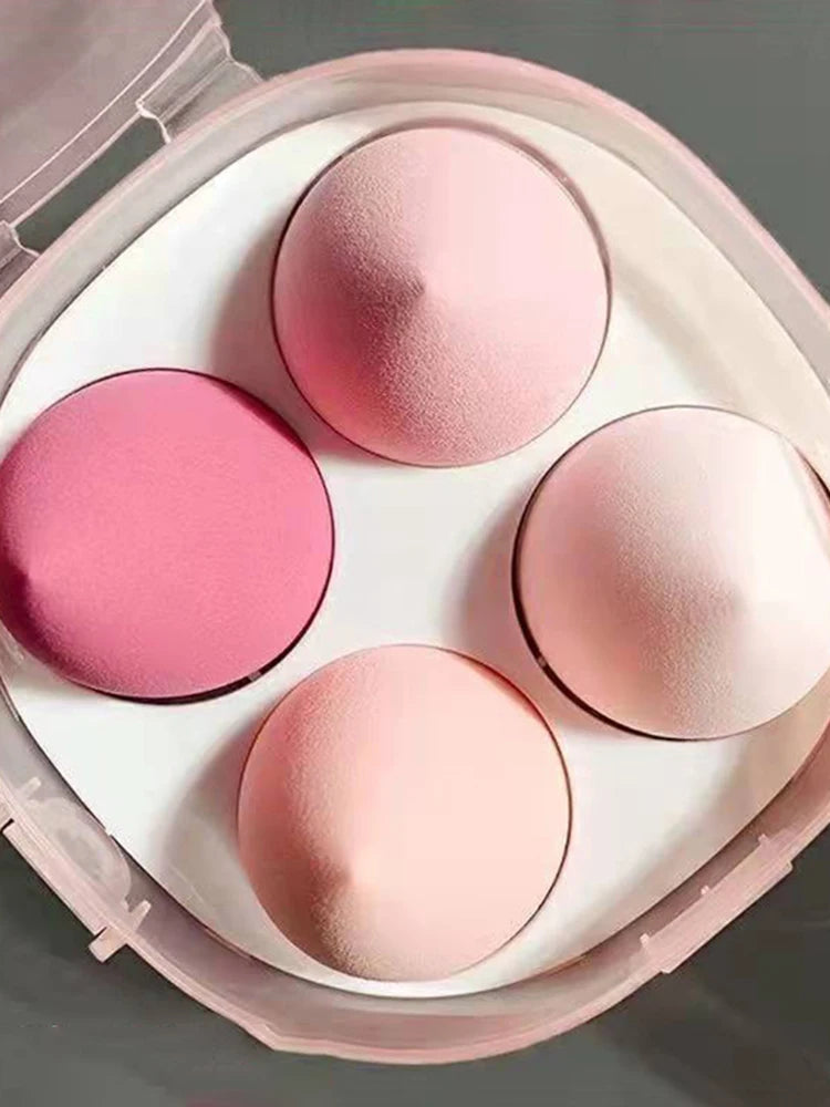 4Pcs Makeup Sponge Powder Puff Dry and Wet Combined Beauty Cosmetic Ball Powder Puff Bevel Cut Make Up Sponge Foundation Tools