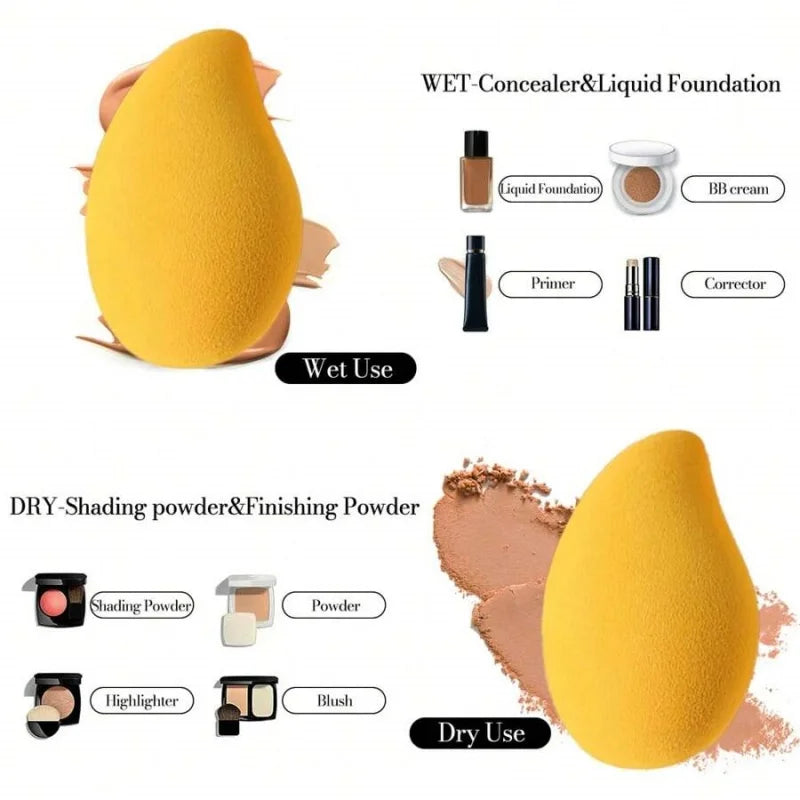 12/2pcs Mango Shape Soft Makeup Sponge Face Beauty Cosmetic Powder Puff For Foundation Concealer Cream Make Up Blender Tools