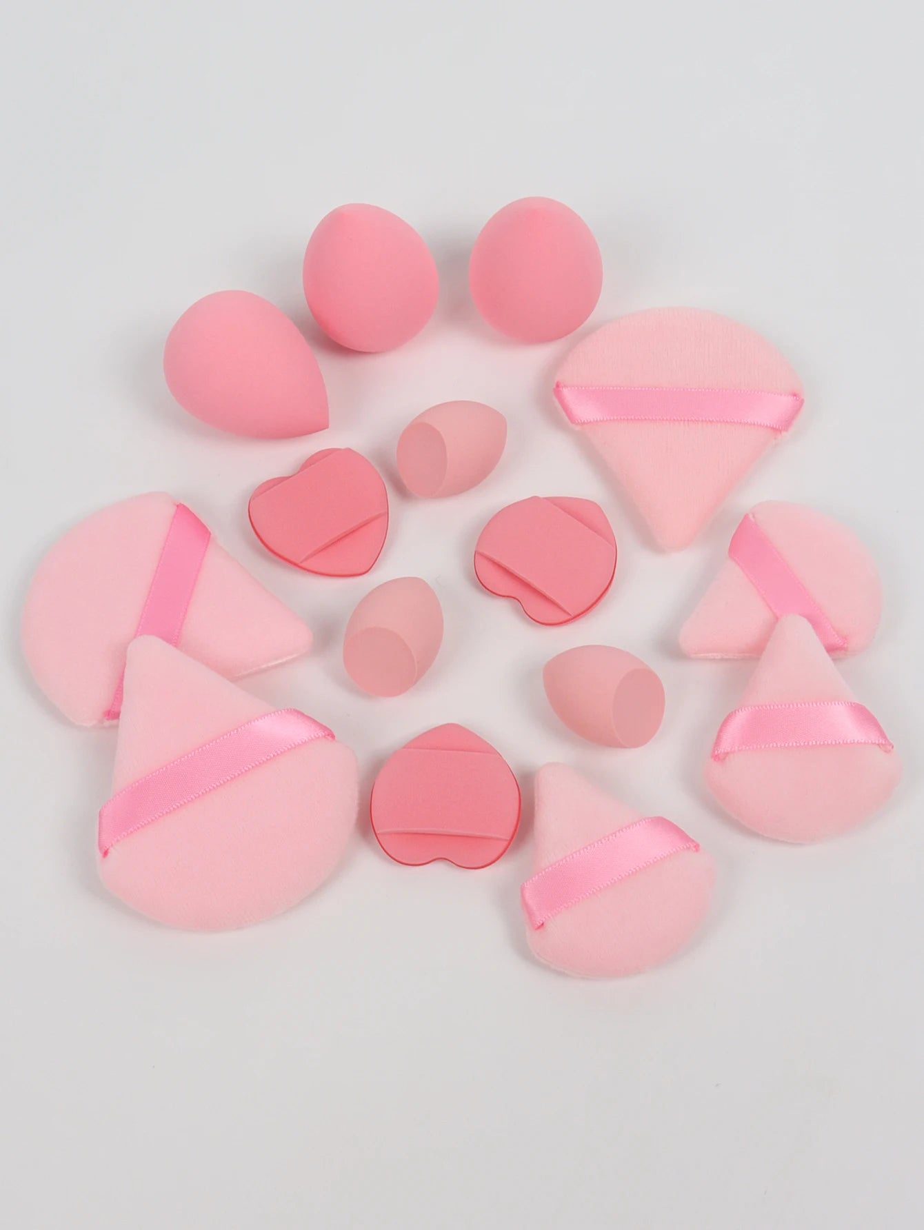 Multi Effect 15 Piece Set 3 Loose Powder Puffs&3 Mini Loose Powder Puffs&3 Medium-Sized Eggs&3 Mini Eggs&3 Air Cushions. Founda
