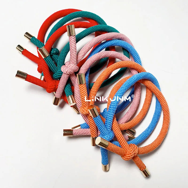 10PCS Women Trendy Elastic Hair Rubber Bands  Girls Hair Bands Hair Scrunchies Gold Plated  Hair Accessories Hair Gum/Tie/Holder