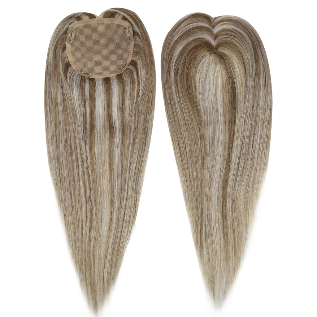 Full Shine Hair Topper Ombre 13*13cm Machine Naturally Comfortable Piece With Clips 100% Breathable Mono Base For Woman