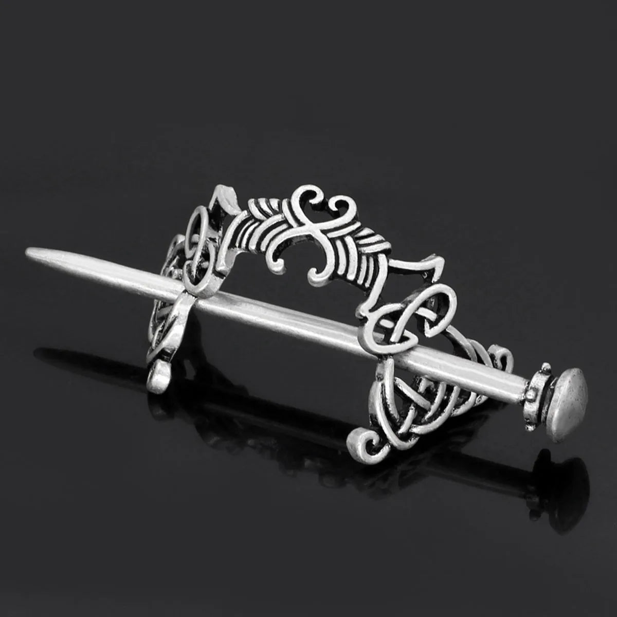 Viking Celtic Hair Clips Vintage Celtic Knot Hairpins Retro Silver Alloy Hair Sticks Viking Metal Celtic Hair Barrette Jewelry
