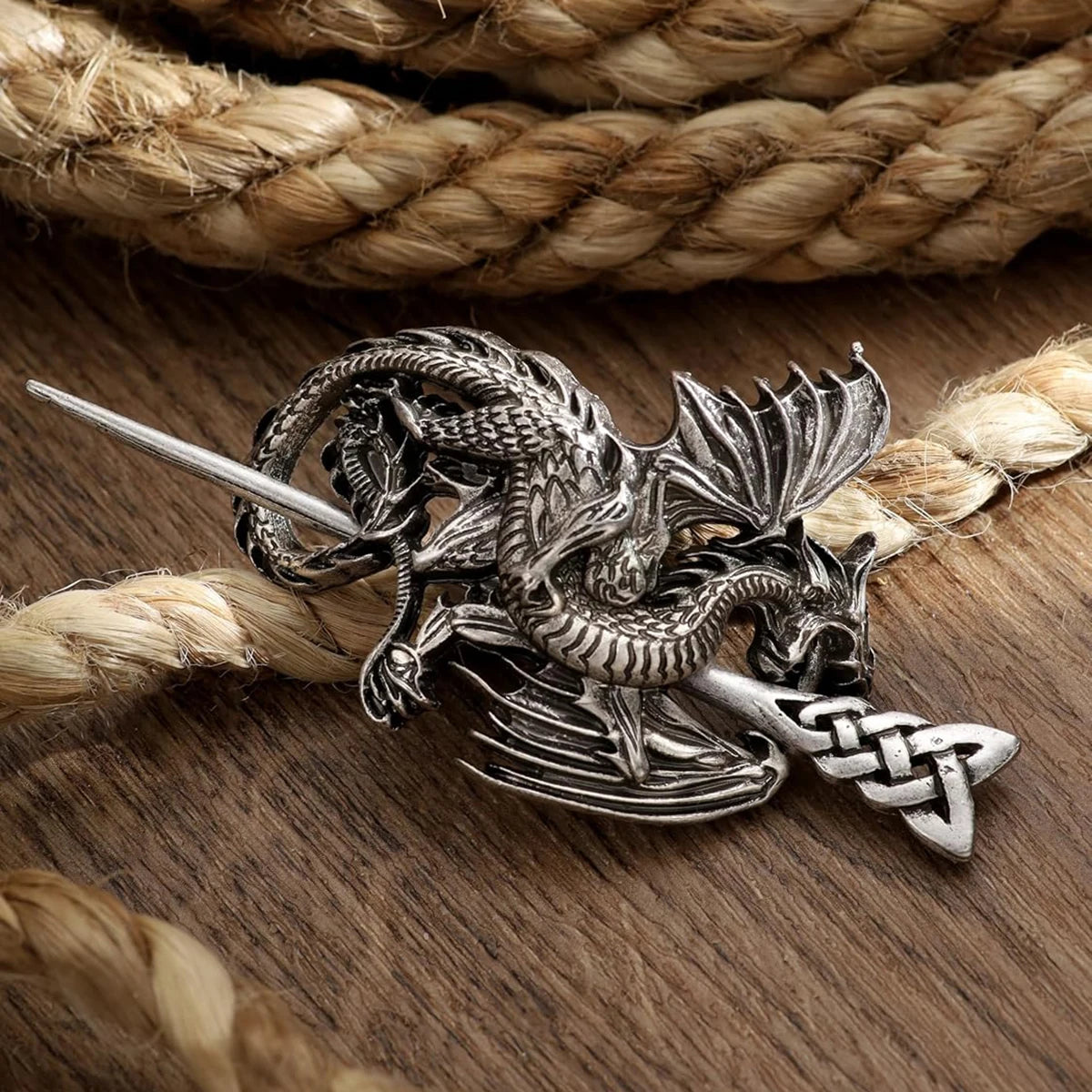 Viking Celtic Hair Clips Vintage Celtic Knot Hairpins Retro Silver Alloy Hair Sticks Viking Metal Celtic Hair Barrette Jewelry