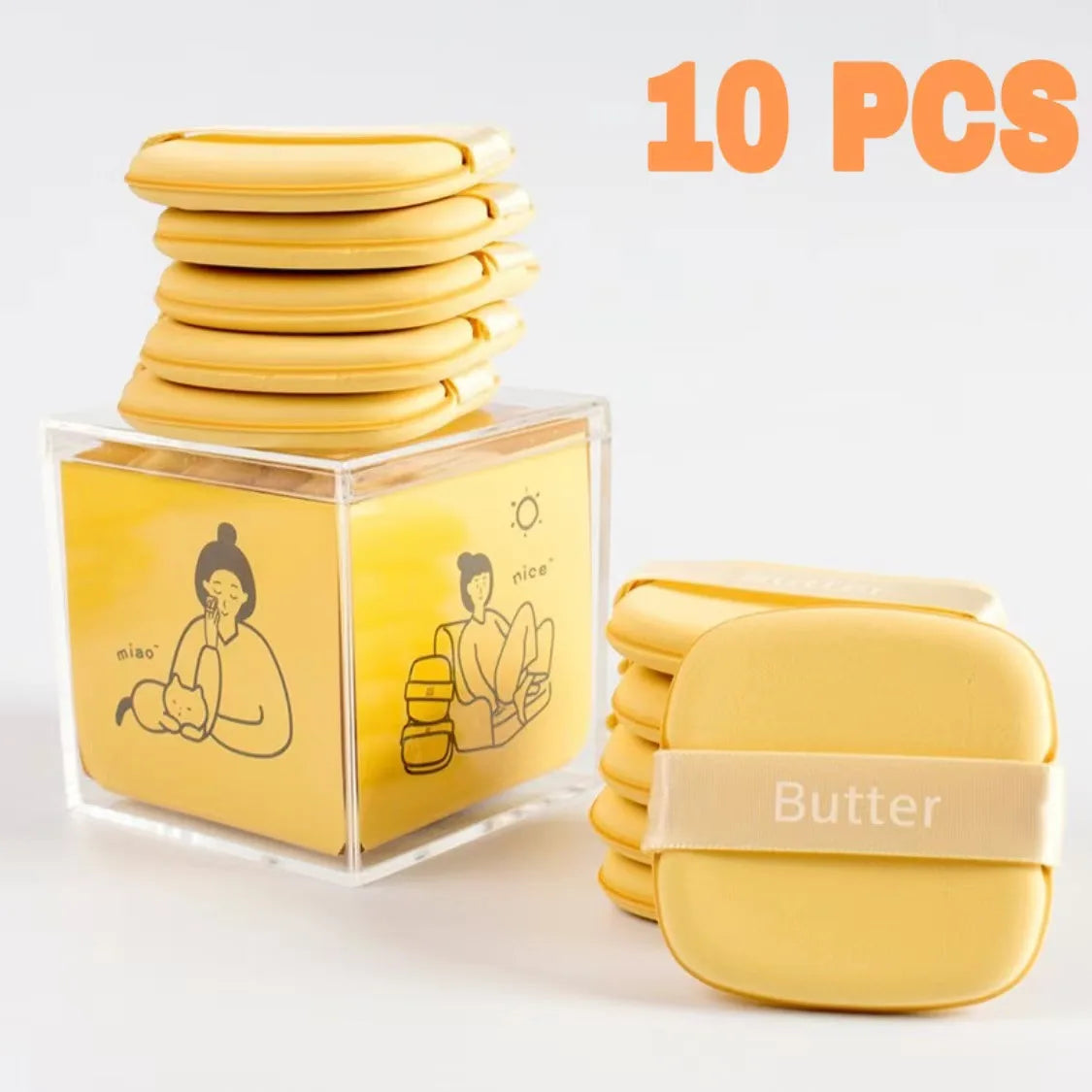 10 PCS Kawaii Makeup Puff Set Make-up Cosmetics Sponge Beauty Tools Powder Puff Cream Blender Butter Foundation Instruments