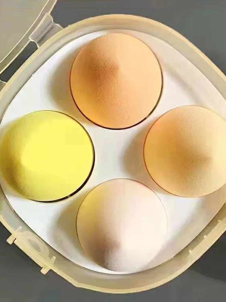 4Pcs Makeup Sponge Powder Puff Dry and Wet Combined Beauty Cosmetic Ball Powder Puff Bevel Cut Make Up Sponge Foundation Tools