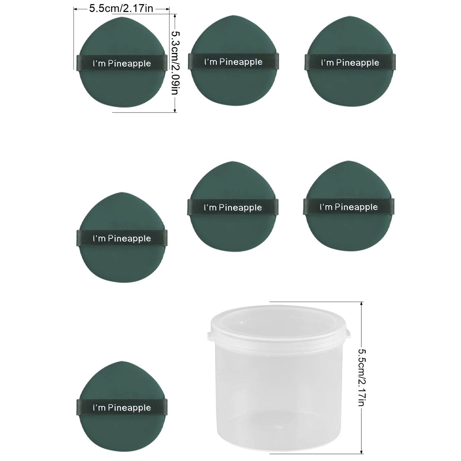 Boxed Dustproof Air Cushion Powder Puff Dry And Wet Dual-Use Makeup Circular Droplet Shaped Sponge Powder Puff Beauty Tool