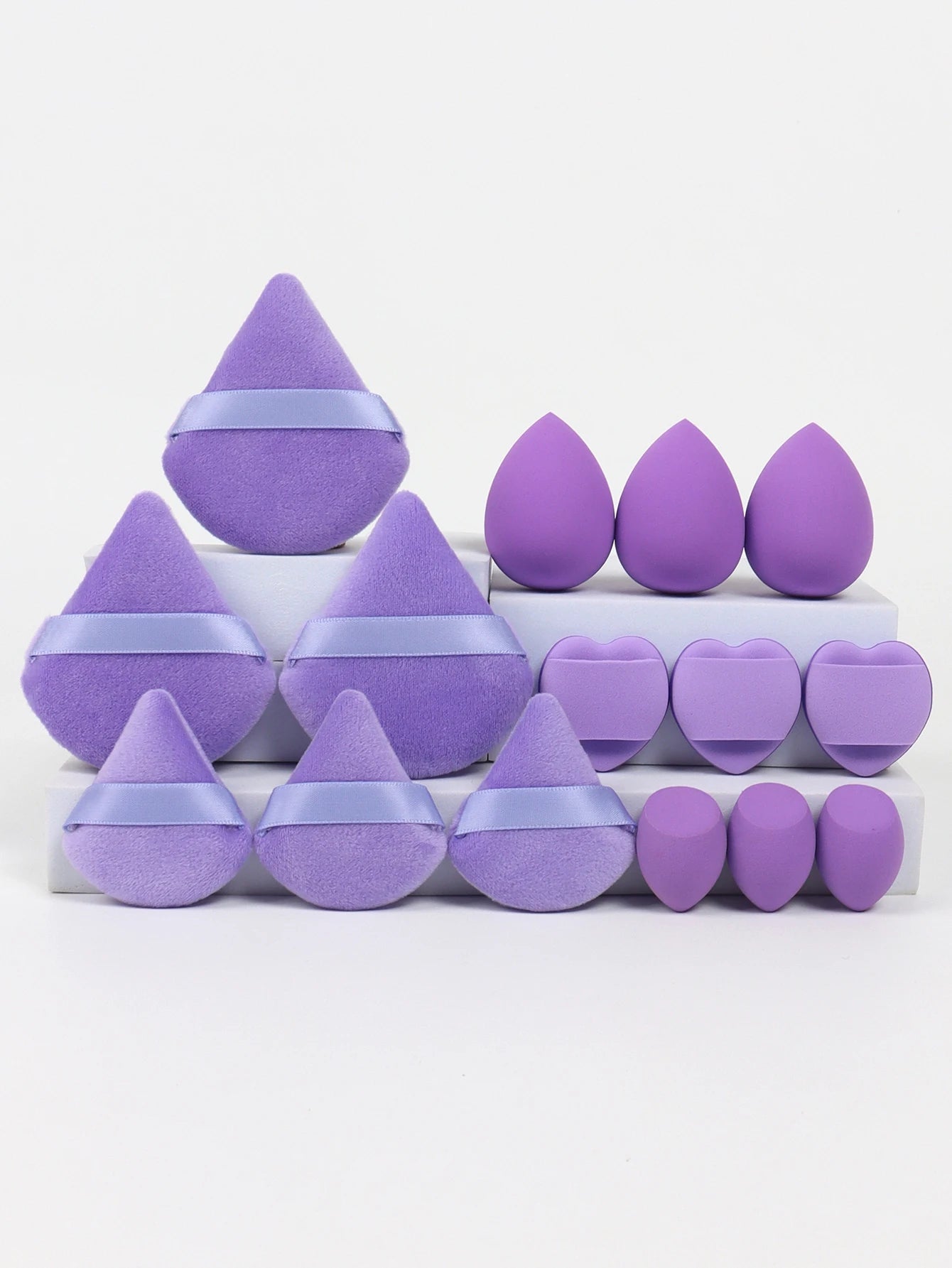 Multi Effect 15 Piece Set 3 Loose Powder Puffs&3 Mini Loose Powder Puffs&3 Medium-Sized Eggs&3 Mini Eggs&3 Air Cushions. Founda