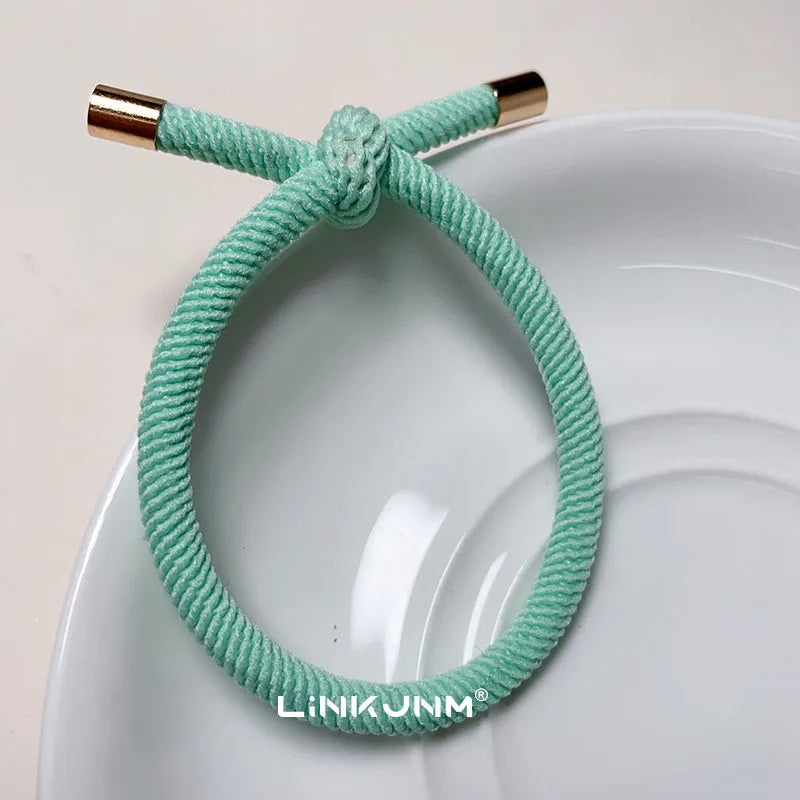 10PCS Women Trendy Elastic Hair Rubber Bands  Girls Hair Bands Hair Scrunchies Gold Plated  Hair Accessories Hair Gum/Tie/Holder