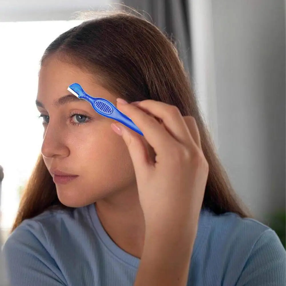 Eyebrow Razor Blade Comb Mini Portable Eyebrow Shaver Multipurpose Face Razors Stainless Steel Beauty Makeup Tool for Women Men