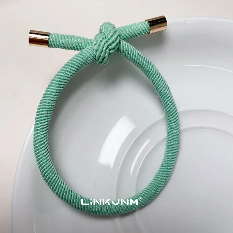 10PCS Women Trendy Elastic Hair Rubber Bands  Girls Hair Bands Hair Scrunchies Gold Plated  Hair Accessories Hair Gum/Tie/Holder