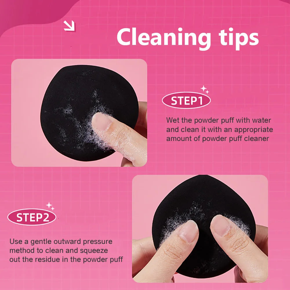 ROCK SWEET 3PCS Powder Puff Set - Soft Pink Dual Use Wet & Dry Foundation Applicators,Makeup Sponge&Trendy Design