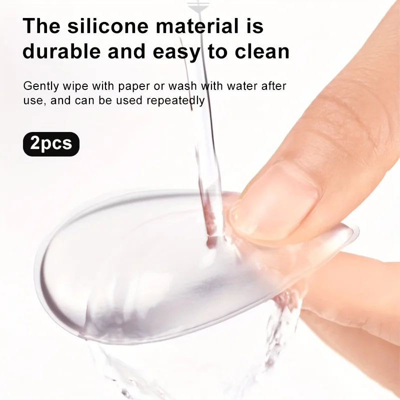 2pcs Teardrop Silicone Makeup Sponge - Transparent, Silicone Makeup Puff - No-Scent, Natural Latex,  Reusable, Beauty Tool