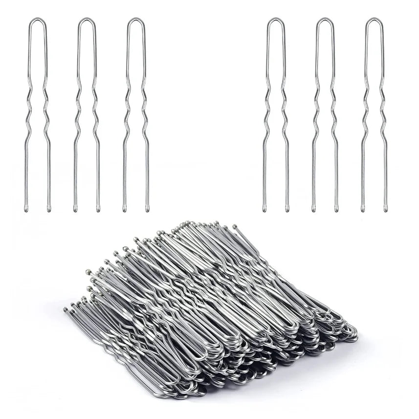 50-200PCS 6cm Basic U Shaped Gold Plated Metal Hairpin Invisible Hair Styling Bobby Pin Salon Hair Accessories Wedding Hair Grip