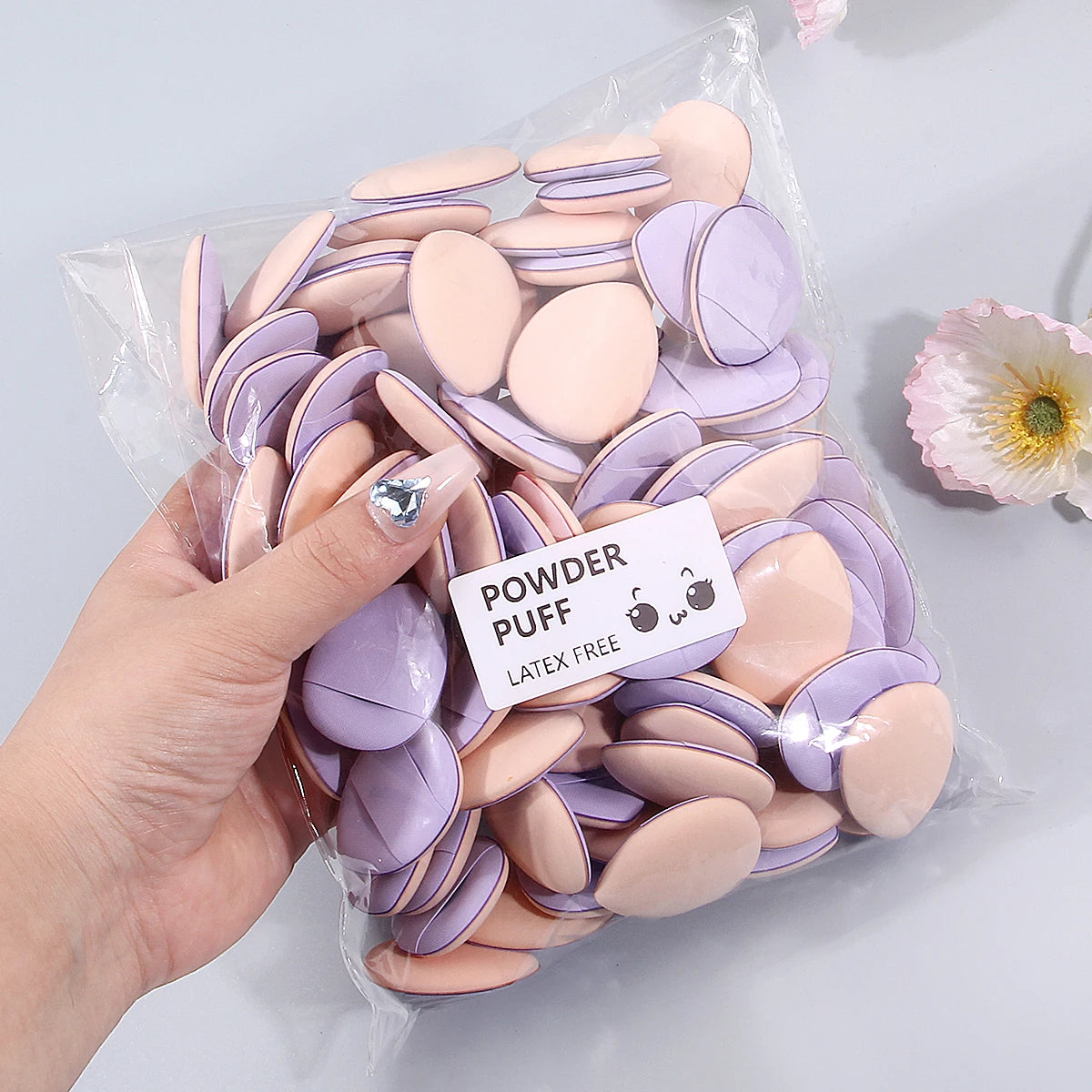 New 100PCS Mini Finger Powder Puffs Sponge Soft Non-Powder-Absorbing Dual-Use For Concealer Foundation Portable Makeup Touch-Ups