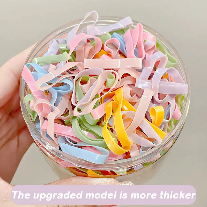 500PCS Upgraded Thickened Elastic Hair Bands For Women Girls Durable Hair Tie Not Easy To Break Rubber Bands Hair Accessories