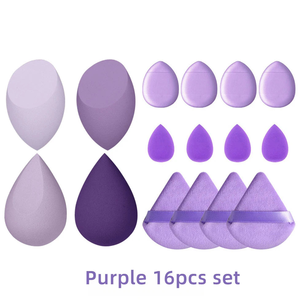 Makeup Sponge Set Blender Sponges 14/16Pcs for Liquid Cream, and Powder Latex Free Makeup Sponges Multi-colored Sponges