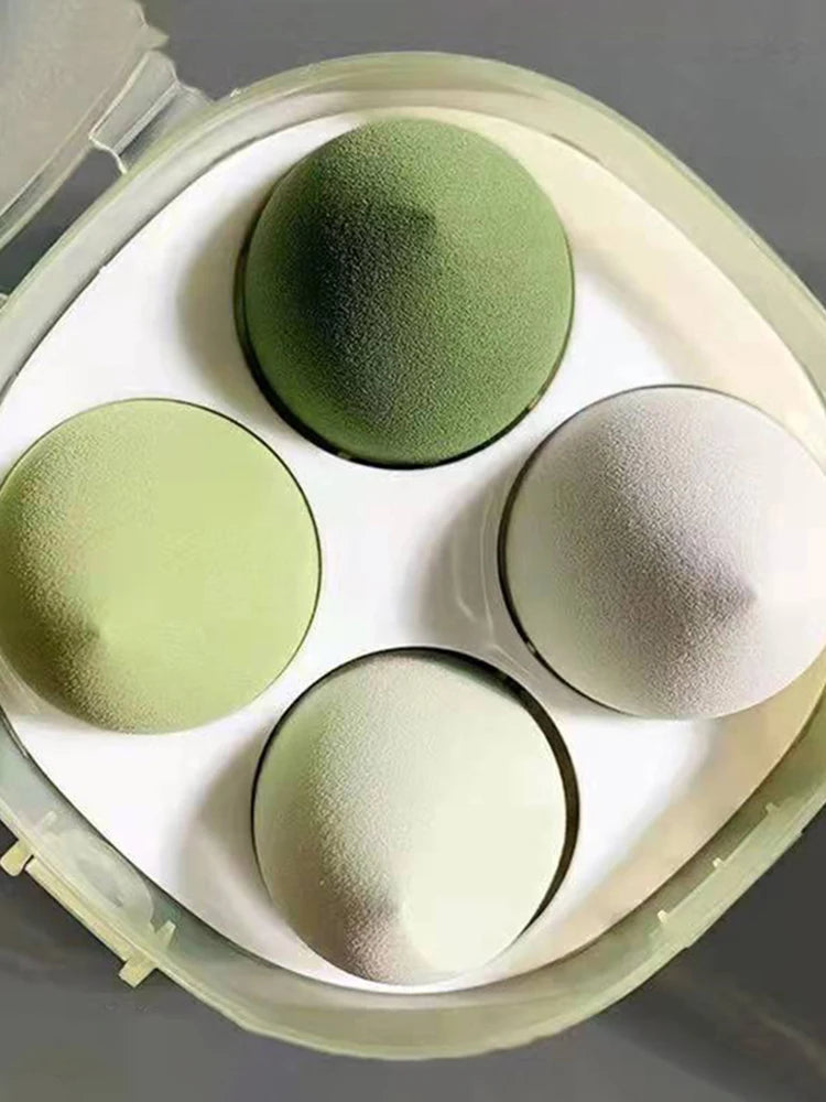 4Pcs Makeup Sponge Powder Puff Dry and Wet Combined Beauty Cosmetic Ball Powder Puff Bevel Cut Make Up Sponge Foundation Tools