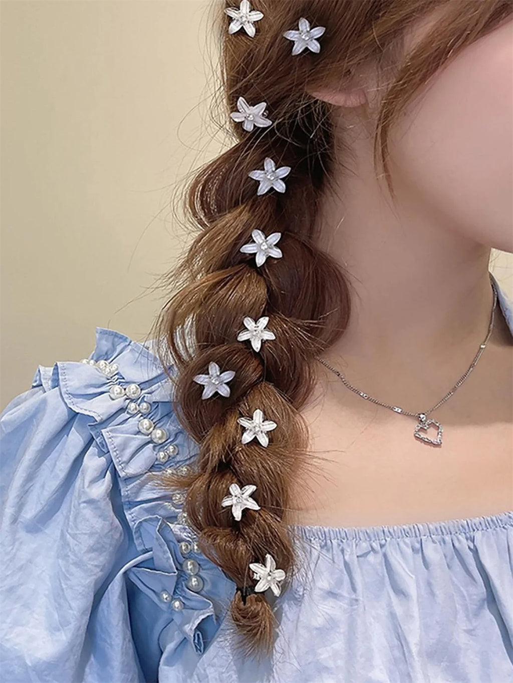 10PCS Braided Hair Clips Small Flower Hair Buttons Mini Claw Hairpins Everyday Styling Travel Accessories Gift