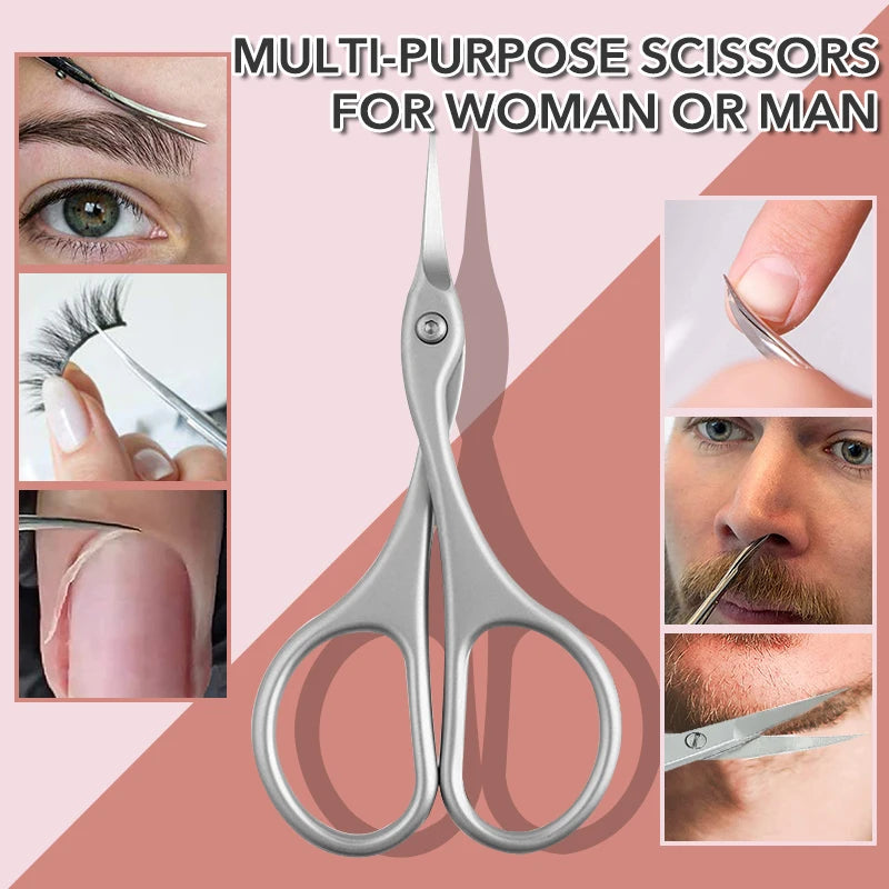 1Pc Cuticle Scissors Stainless Steel Curved Blade Small Scissors Trimming the Fingernails Eyebrow Eyelash Dry Skin Nail Scissors