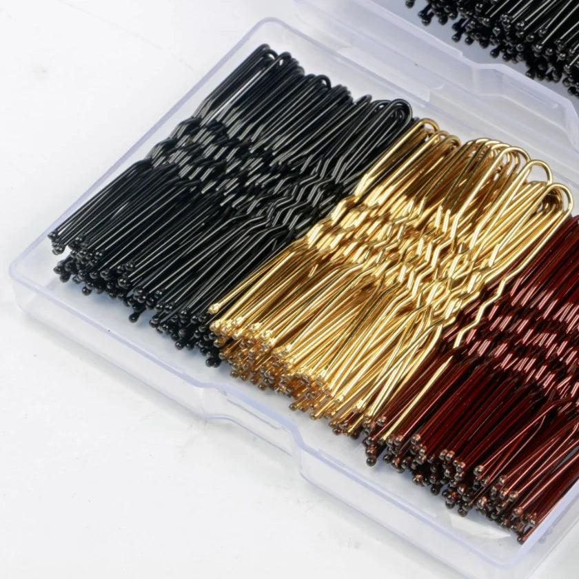 50-200PCS 6cm Basic U Shaped Gold Plated Metal Hairpin Invisible Hair Styling Bobby Pin Salon Hair Accessories Wedding Hair Grip